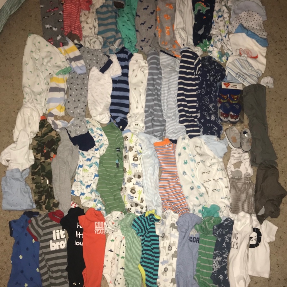 Huge newborn boys pj lot bundle
